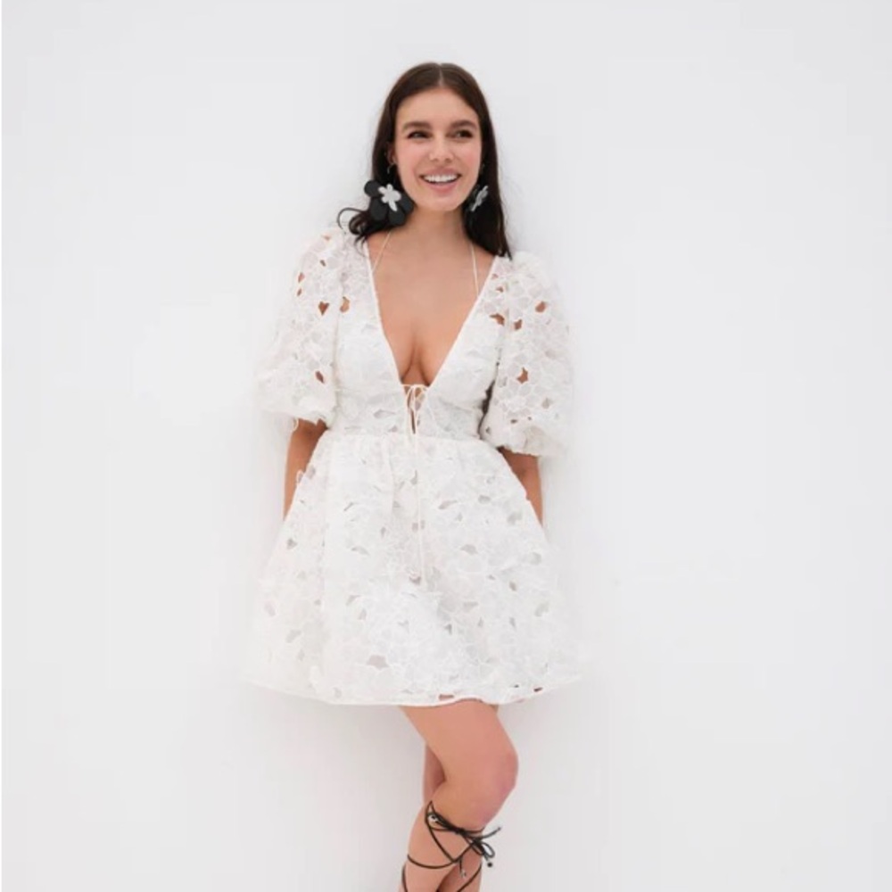 For Love and Lemons Leighton White Mini Dress
